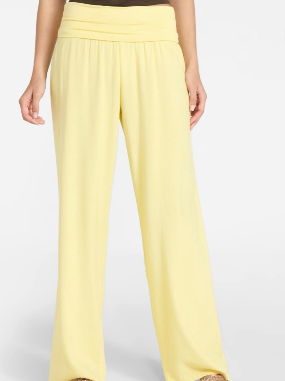 No Boundaries Wide Leg Lounge Pants in Pale Yellow